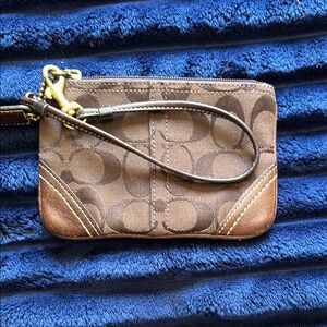 Coach Brown Wristlet